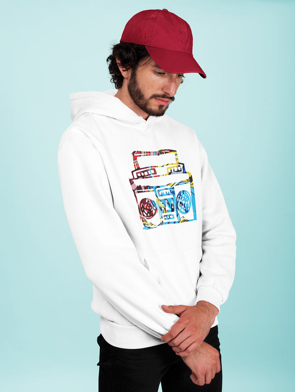 Hoodie with Boombox Motif