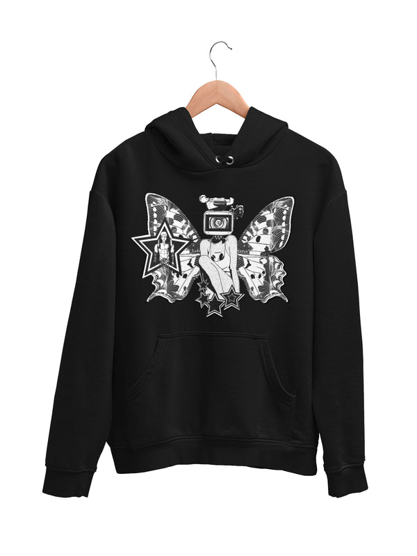 Hoodie with Butterfly Motif