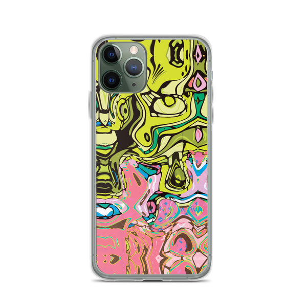 Yellow and Pink Art iPhone Case
