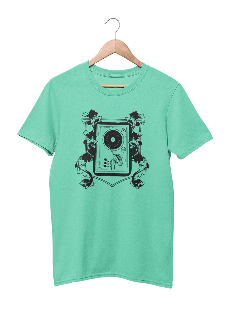 T-shirt with Turntable Motif