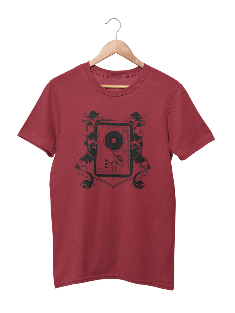 T-shirt with Turntable Motif